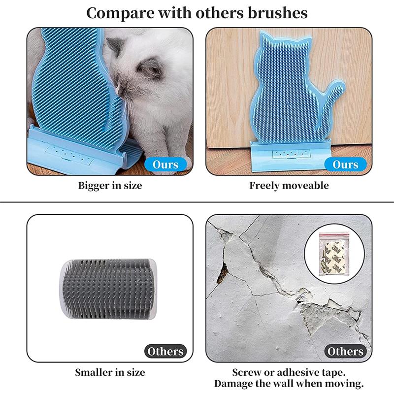 Cats Brush Self Massage Groomer Comb Cat Rubs The Face With Tickling Comb Wall Groomers Soft Grooming Brush Cat Accessories