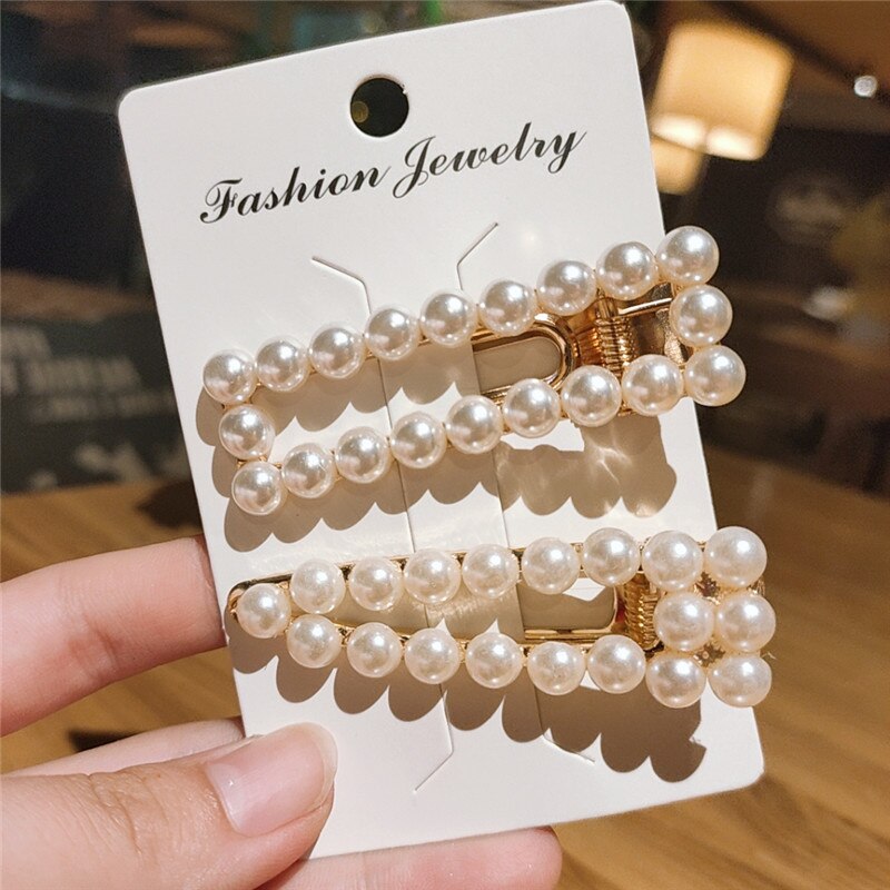 Korea Style Pearl Hair Clip for Women Girls Barrette Stick Headwear Wedding Hairpins Hair Styling Accessories