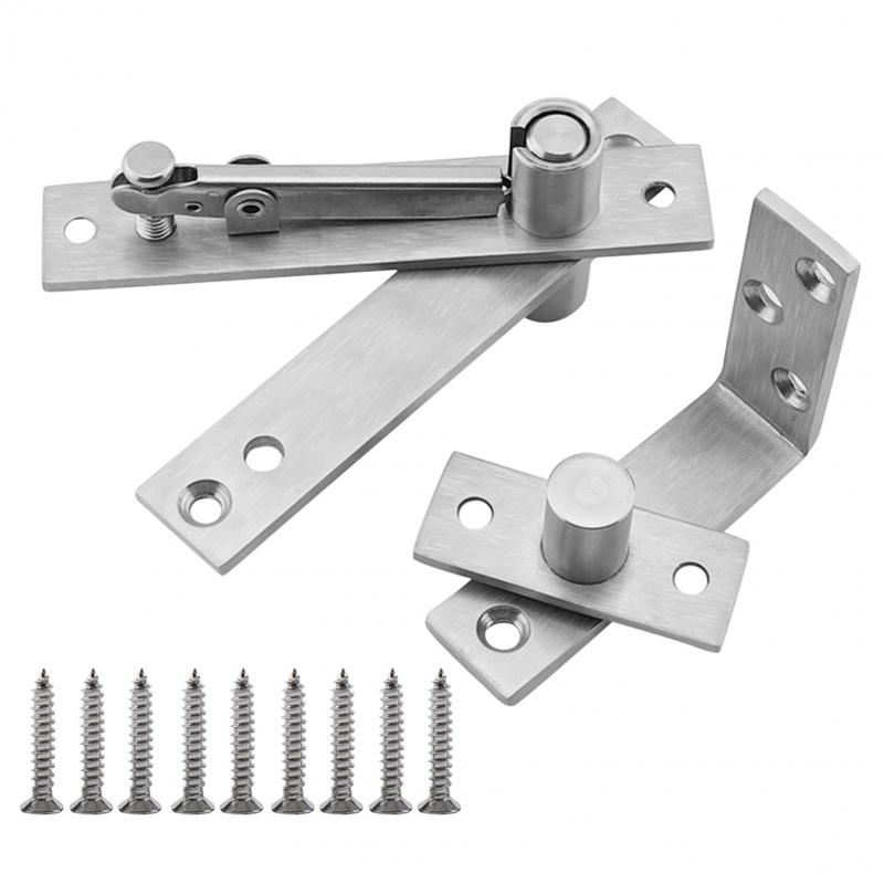 L Shape Door Hinge 304 Stainless Steel 360 Degree Rotation Pivot Shaft Hardware For Cabinet Up shaft Bottom shaft
