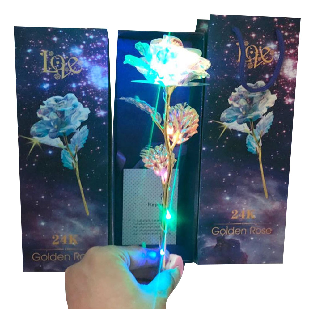 Lumineszenz mit Tasche Beleuchtung Rose Ewige Blume Romantische SchöNe Nacht Licht Jubiläum Festival Hochzeit