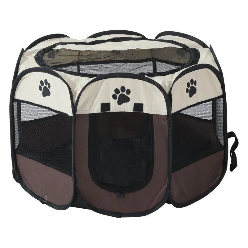 Zusammenklappbares Haustierzelt, Haustierkäfig, Hundehaus, achteckiger Käfig für Katzenzelt, Welpenhütte, einfache Bedienung, Zaun, drinnen und draußen, großes Hundehaus