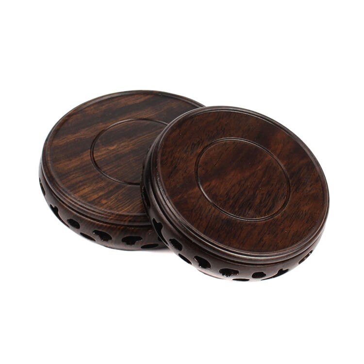 Ronde vaasvoet van rood palissander, aquarium, theepot, vreemde stenen urn, bloempot, boeddha, meubelartikelen, wortelhoutsnijwerk