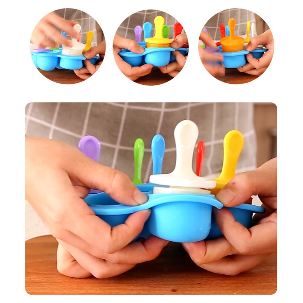 Silicone Ice Pop Mold Non-Stick Ice Pop Maker 9-Cavity Popsicle Mold Baby Food Freezer Tray