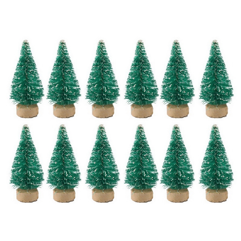 Xxfa 12 Stuks Mini Kerstboom Grenen Bomen Diy Kerstversiering Voor Thuis Tafel