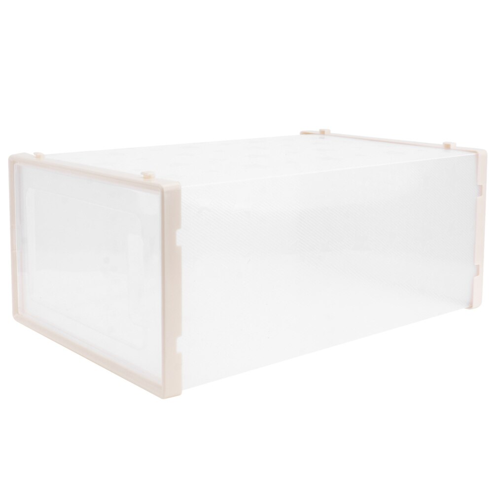 1pc Household Shoes Storage Box Thickened Shoe Box Clamshell Shoe Box: Beige Yellow