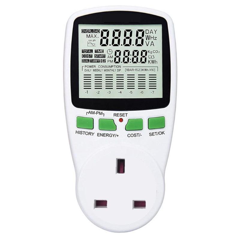 Ac power meter 220v digital wattmeter eu energimåler watt monitor analysator: Andet