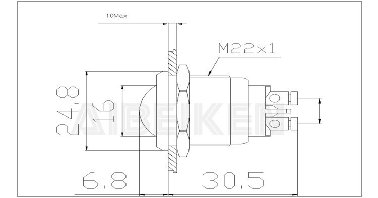 22mm Metal Indicator Light Concave Round Screw Signal Lamp 3V 6V 12V 24V 220V IP67 Waterproof LED Metal Indicator Lamp Light