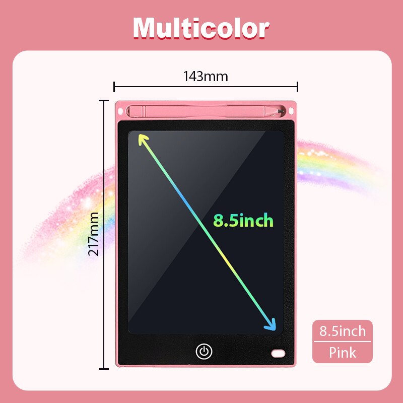 8.5/10/12 Inch Electronic Drawing Tablet LCD Screen Writing Board Children Toys Digital Graphic Painting Handwriting Pad: pink 8.5inch color