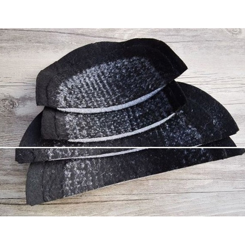 5 paar/partij 10*25/9*18cm dikke katoenen zwarte schoudervullingen gewatteerde schoudervullingen voor een windjack in 1.2cm winter en herfst 1810