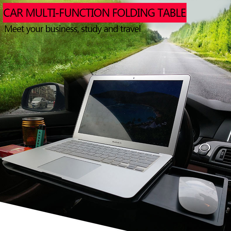 Retractable Car Table Laptop Desk for Work Eating Food Drink Tray Computer Table Mobile Phone Holder Auto Rest Accessories