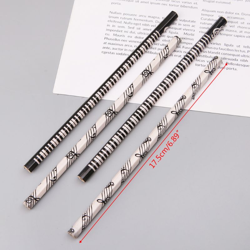 4pcs/bag HB Pencil Musical Note Pencil Standard Pencil Music Stationery Piano Notes School Student