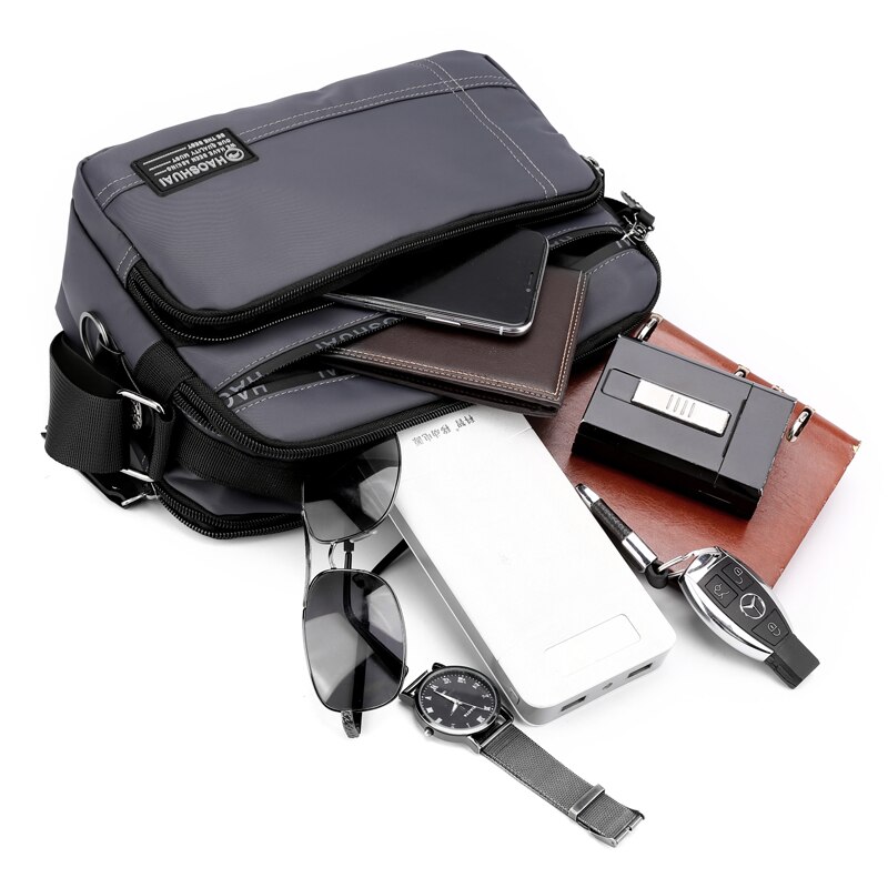 Men's Messenger Bag - Waterproof PU Leather Shoulder Bag - Business & Casual Style - Large Capacity