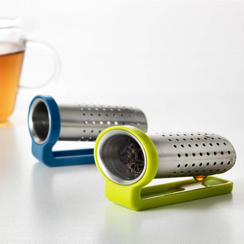 Tilfældig farve tekande tilbehør te si te holder 1pc teskeer infuser filter genanvendeligt te infuser rustfrit stål