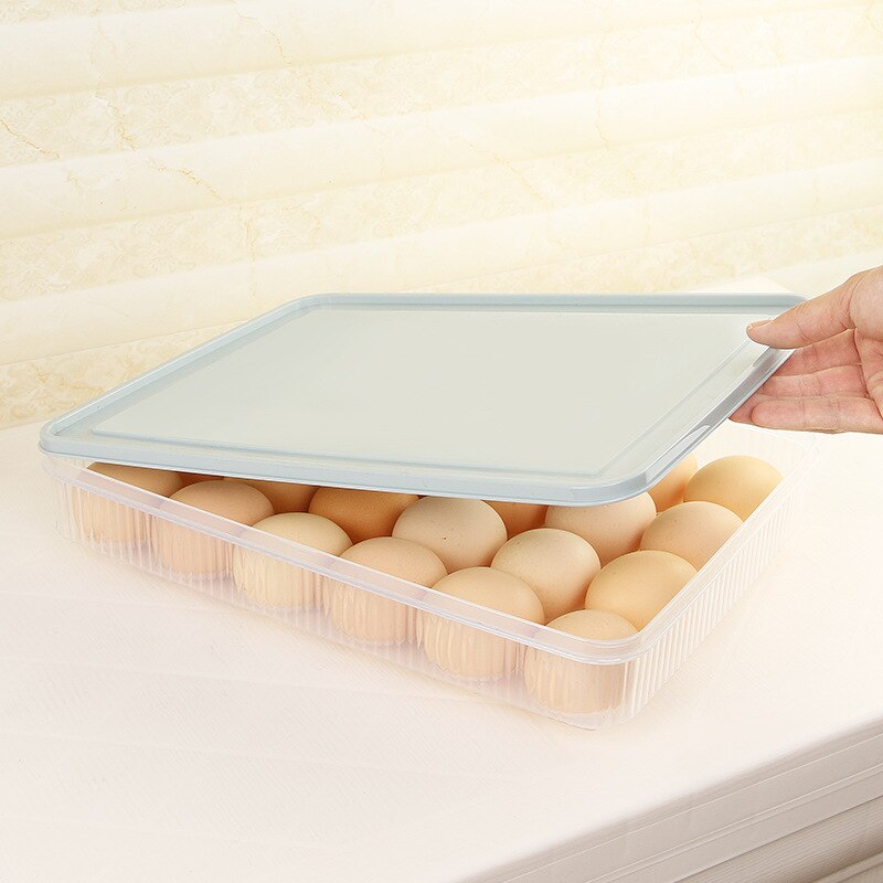 Qqjjplastic æg kasse køkken æg opbevaringsboks 24 æg stativer stabelbar opbevaring køleskab opbevaringsboks arrangør æg opbevaringsboks