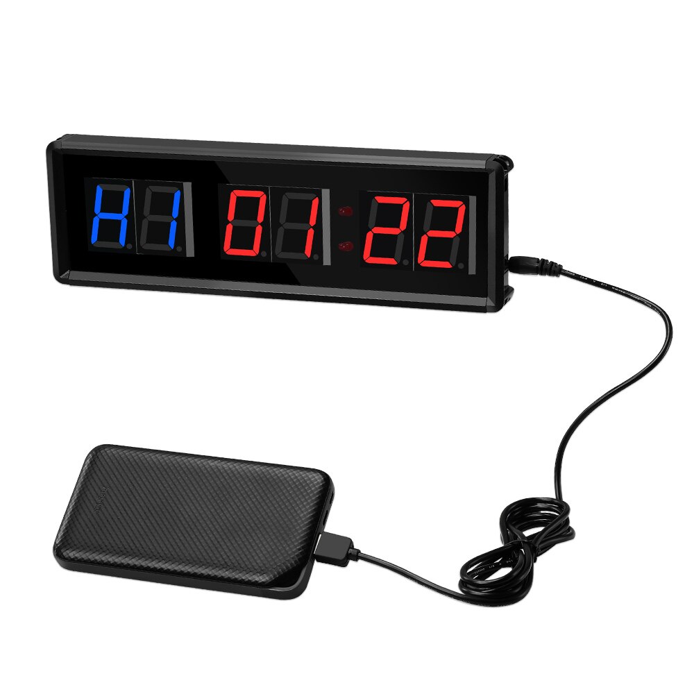 Intervalle Minuterie Compte À Rebours/Réveil Chronomètre avec Télécommande 1.5 "À 6 Chiffres LED Sport Chronomètre pour La Gymnastique À La Maison Fitness