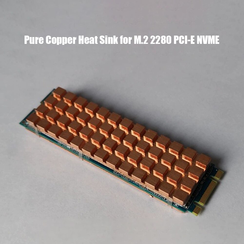 Dissipateur thermique pour PC portable SSD, accessoire de radiateur en cuivre pur pour M.2 2280 PCI-E NVME avec coussin thermique
