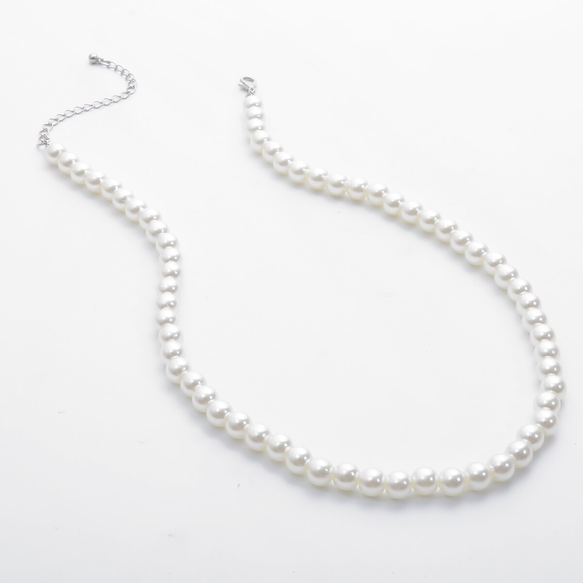 Collier ras du cou court perlé pour homme, blanc carillon, accessoires de cou, bijoux fantaisie, 2023