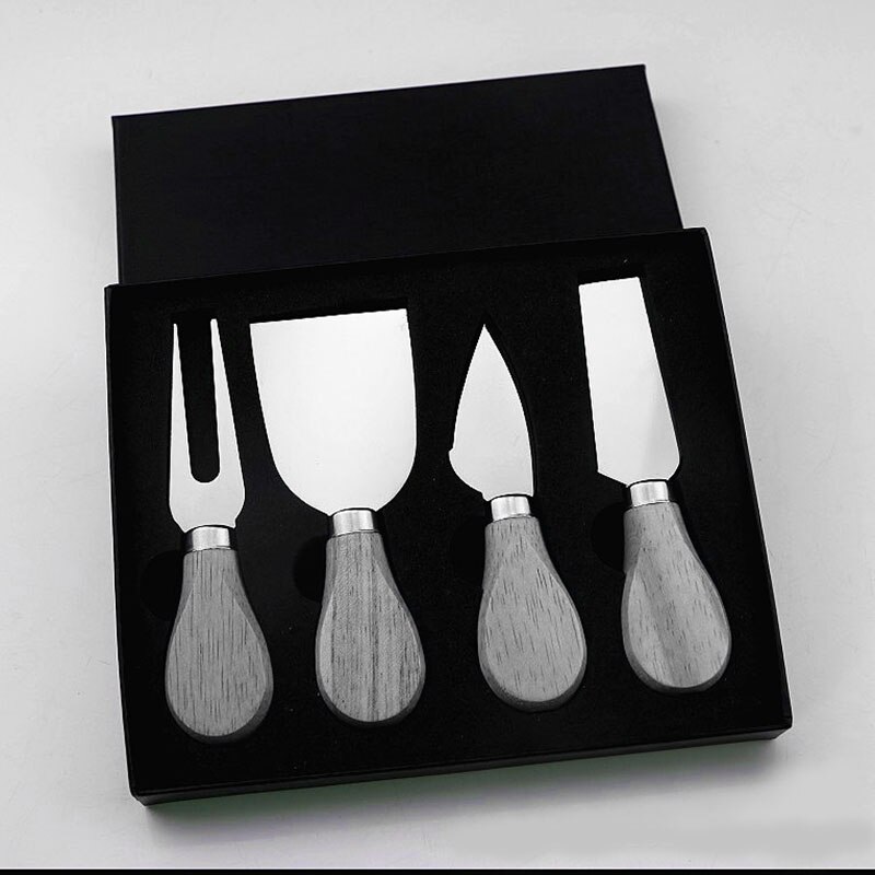 Ensemble de couteaux à fromage en bambou, 4 pièces/ensemble, manche en bois, Bard, chêne, coupe-fromage, Kit de trancheur de cuisine, outils de cuisine utiles