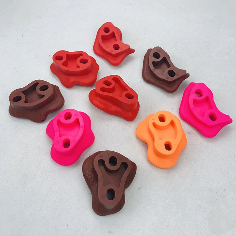 -10 stk / sæt flerfarvet plastvæg sten små børns legetøjsgreb klatresæt assorteret uden skruer
