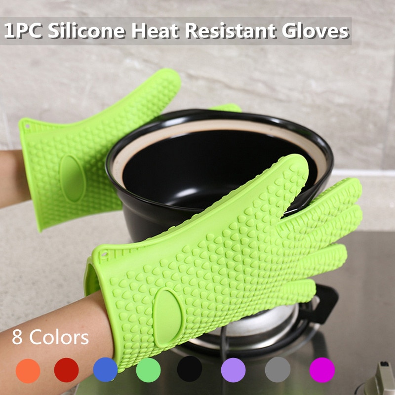 Food Grade Silicone Glove Kitchen Heat Resistant Glove Cooking Baking Gloves BBQ Oven Mitt Grilling Gloves Kitchen Accessories
