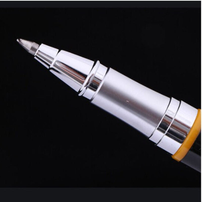 Picasso 907 montmartre pimio metal sort rollerballpen med gul/rød ring luksuriøs skolepen til erhverv og kontor