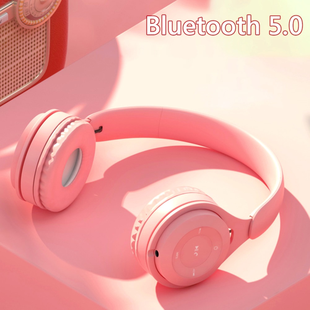 Kinderen Bluetooth 5.0 Draadloze Headset Verstelbare Folding Stereo Over-Ear Headset Oortelefoon Hifi Music Player Met Microfoon