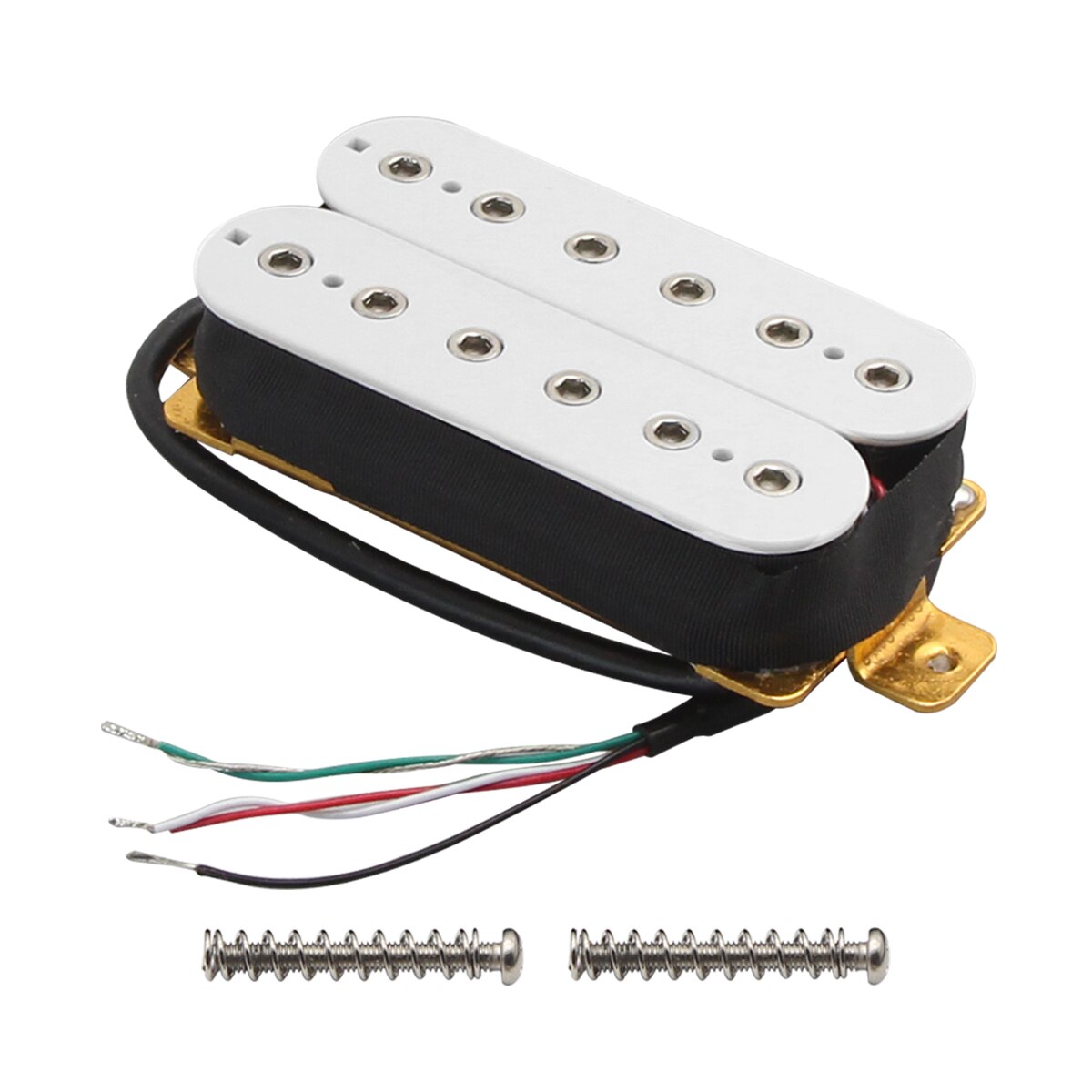 FLEOR 1PCS Electric Guitar Double Coil Humbucker Pickup Bridge/Neck Passive Pickup w/ Height Adjusting Screws Multi Colors: 52 Bridge White