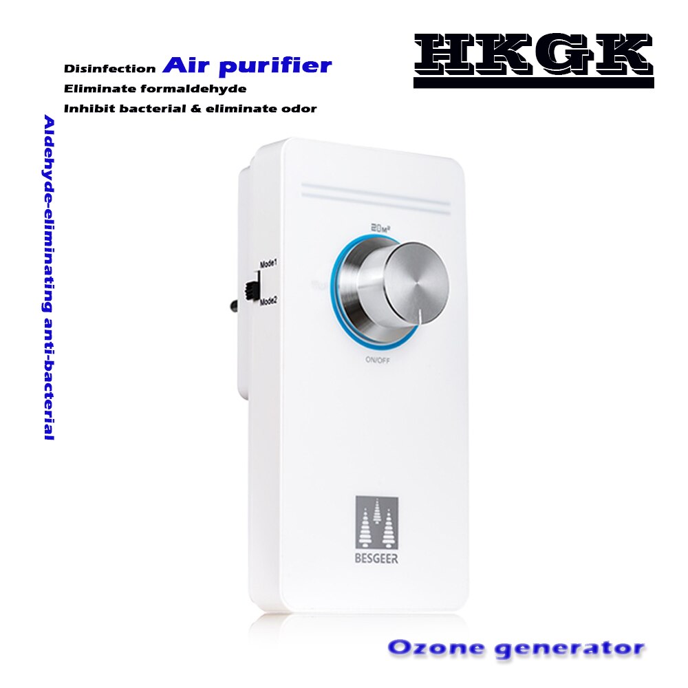Purificador de aire con formaldehído, generador de ozono con 2 modos de trabajo, enchufe europeo de 220V