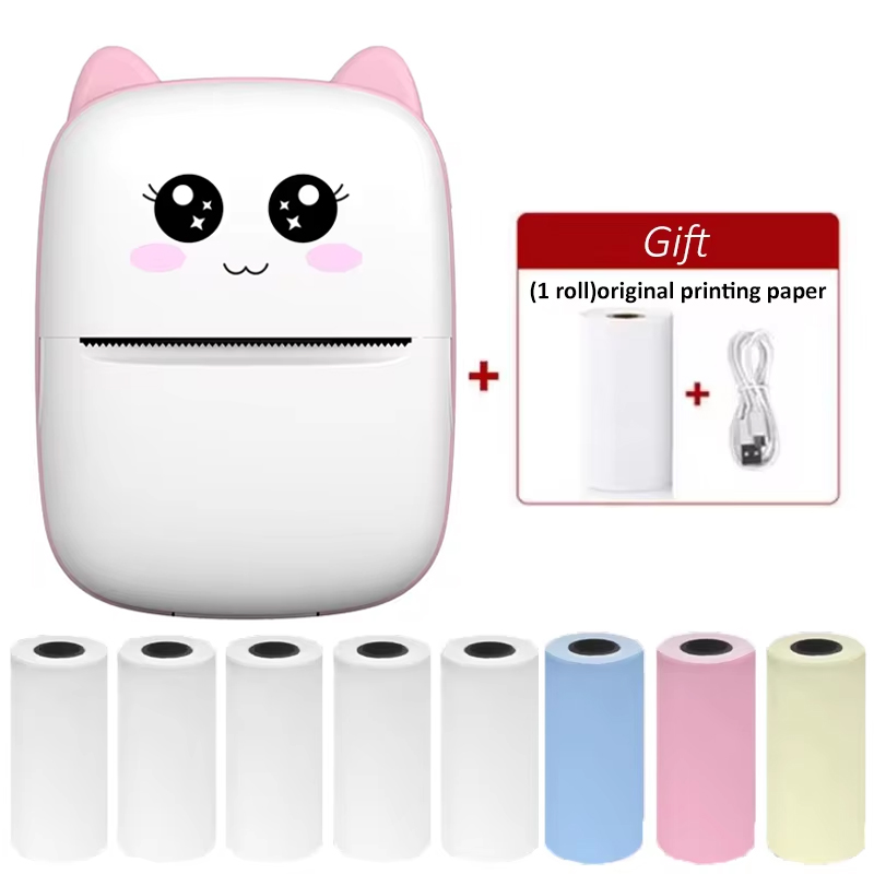 X6 mini HD portable printer sticker label Bluetooth pocket thermal printer with Rolls paper for student note inkless printing: PURPLE