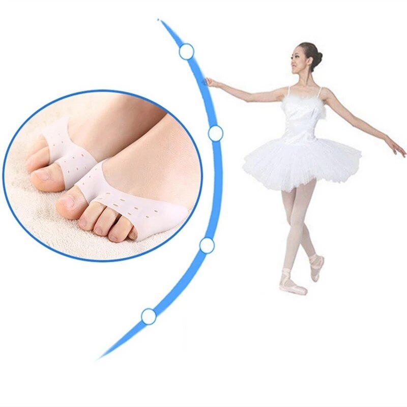 1 Pair Silicone Gel Soft Pad Ballet Valgus Pad Protector High Heels Protection Silicone Protective Gel Foot Breathable Soft Care