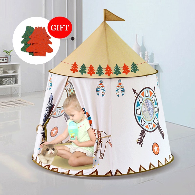 Pieghevole Tenda dei bambini Per I Bambini Del Bambino della Casa del Gioco Wigwam Castello Della Principessa Teepee Bambini Regalo di Appendere la Bandiera Tenda Per Bambini toy camera