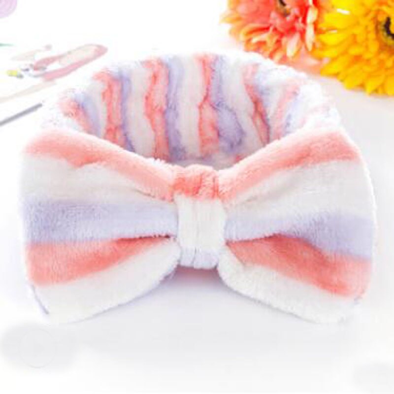 Kerst haarbanden gestreepte strik hoofdband vrouwen tulband gezichtsreiniger yoga gezichtshanddoek bad haarband make-up spa salon accessoire