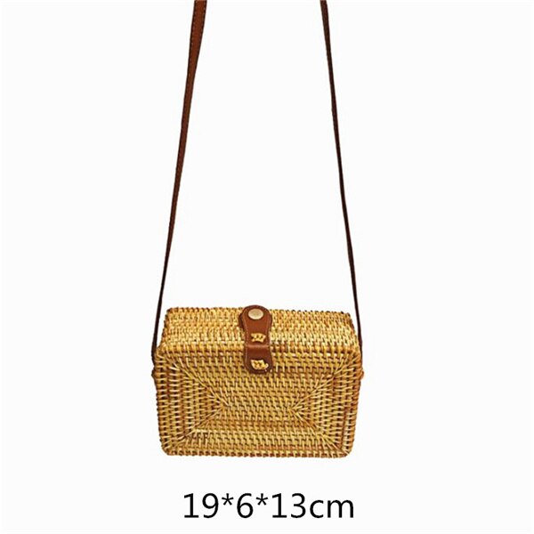 Gusure Vintage Handmade Crossbody Women Bag Round Beach Circle Rattan Bag Small Shoulder Bags Bohemian Handbags Travel Styles: style-18