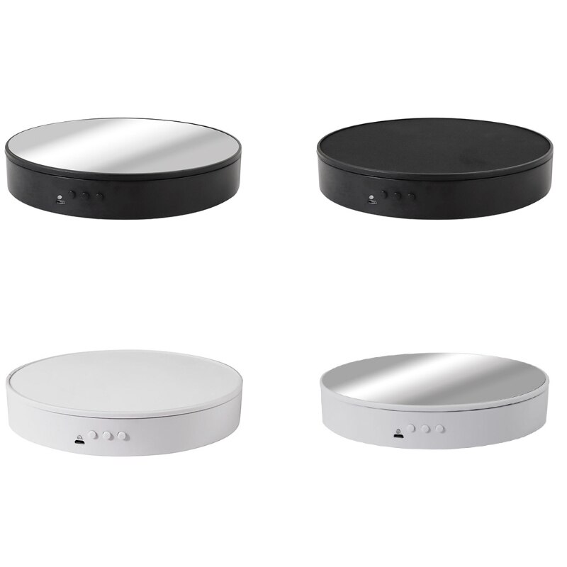 20cm 360 Degree 5V Electric rotating display stand Auto-Rotation(White mirror) P9YE