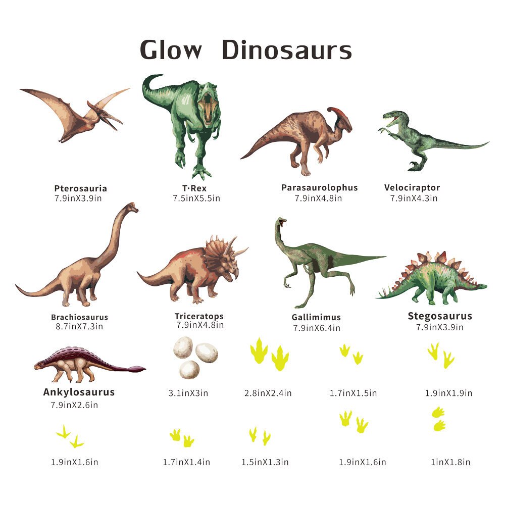Luminous dinosaur stickers cartoon children's room kindergarten playground background decoration self-adhesive wall stickers: Default Title