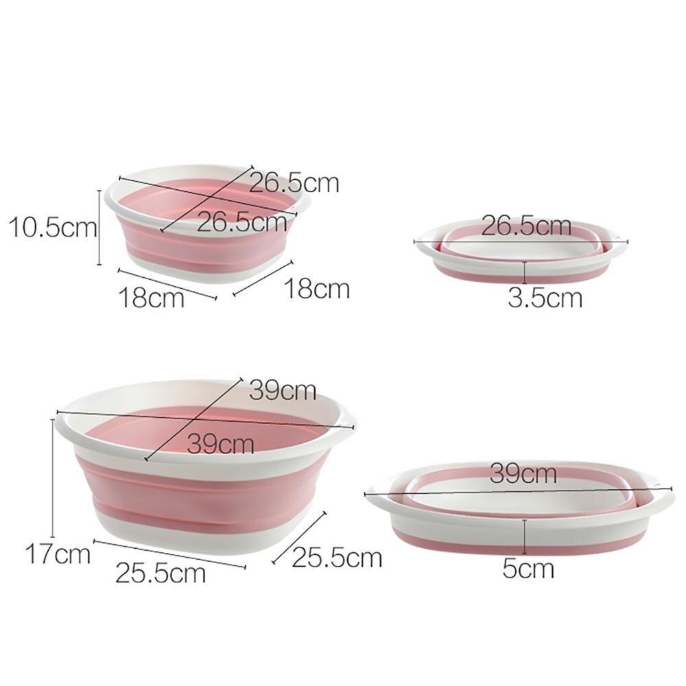1pc Bathroom Foldable Wash Basin Portable Sink Foot Bucket Washbasin Plastic Folding Foot Basin Save Space Eco-Friendly