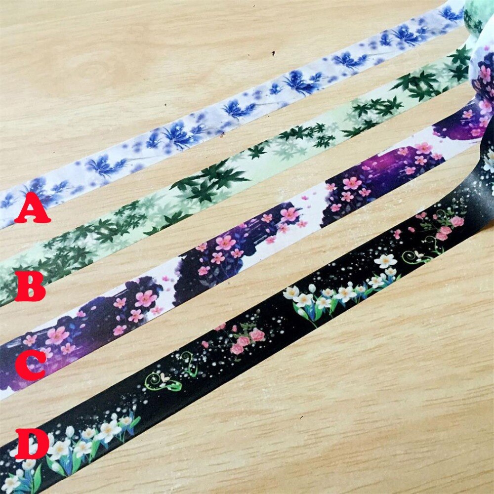 Beautiful 15mm*10m washi tape/Four Designs Flower masking japan washi tape