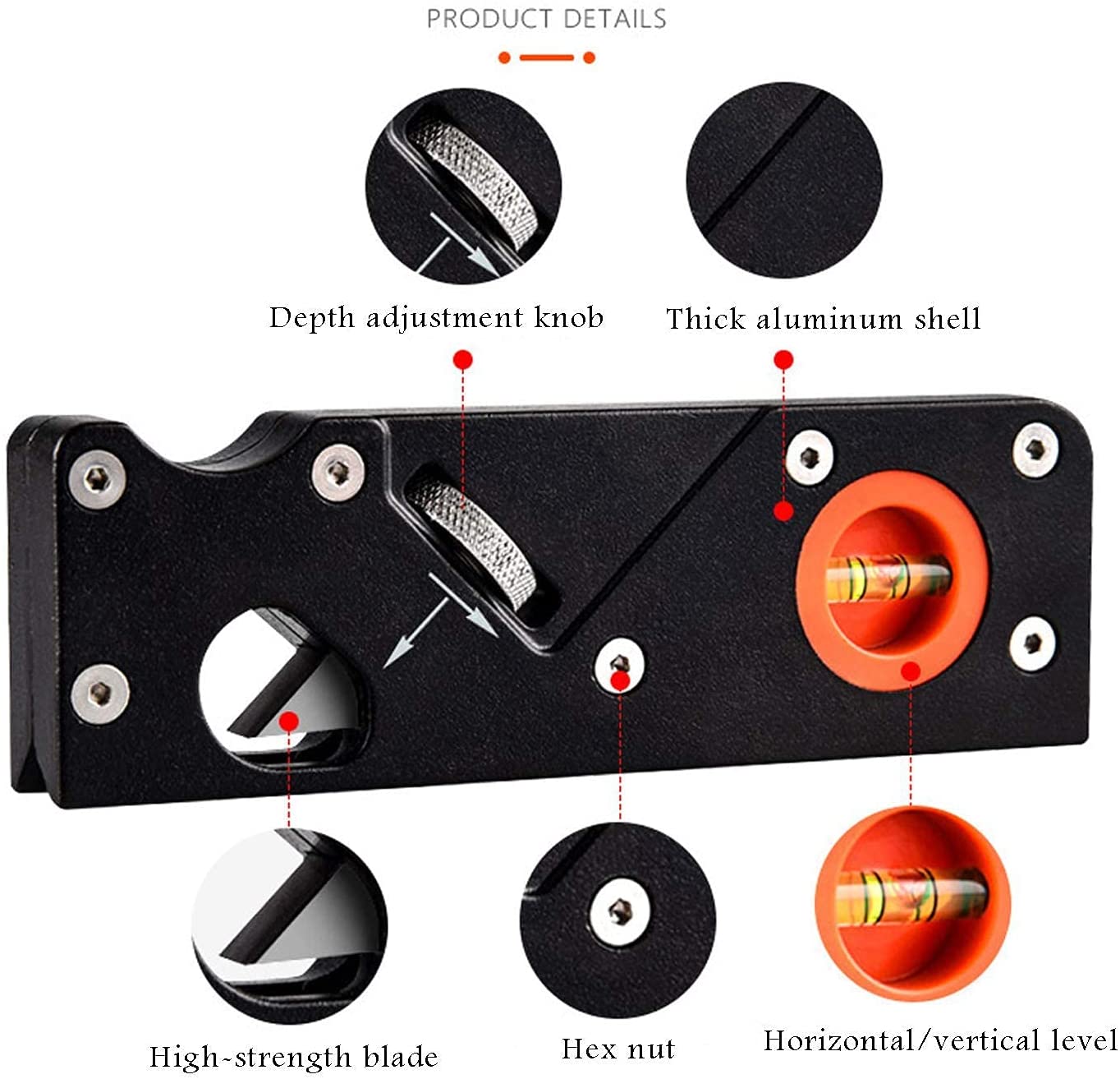 Chamfer Plane for Wood, Metal Woodworking Edge Corner Plane Flattening Tool, Woodwork Hand Planer 19QB