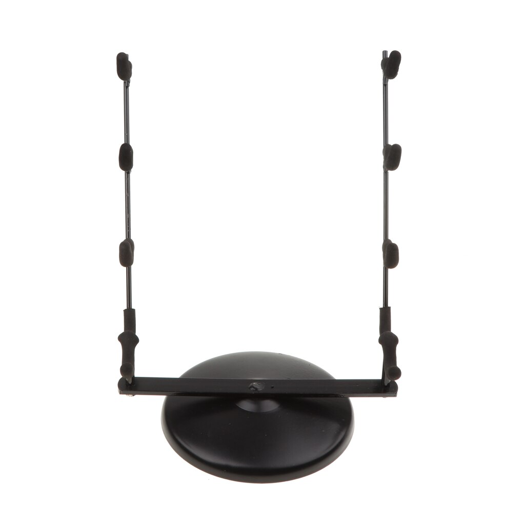 Flute Stand Holder - Round Iron Base & Bamboo Neck - Black