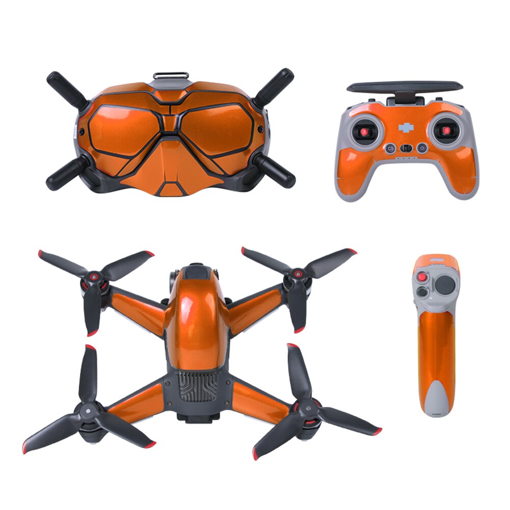 Drohne Gehäbenutzen Körper Schutz Aufkleber Film Haut Abdeckung Wasserdichte PVC Aufkleber Austauschbare für DJI FPV Combo Kamera Drohne Decals: 10hell Orange