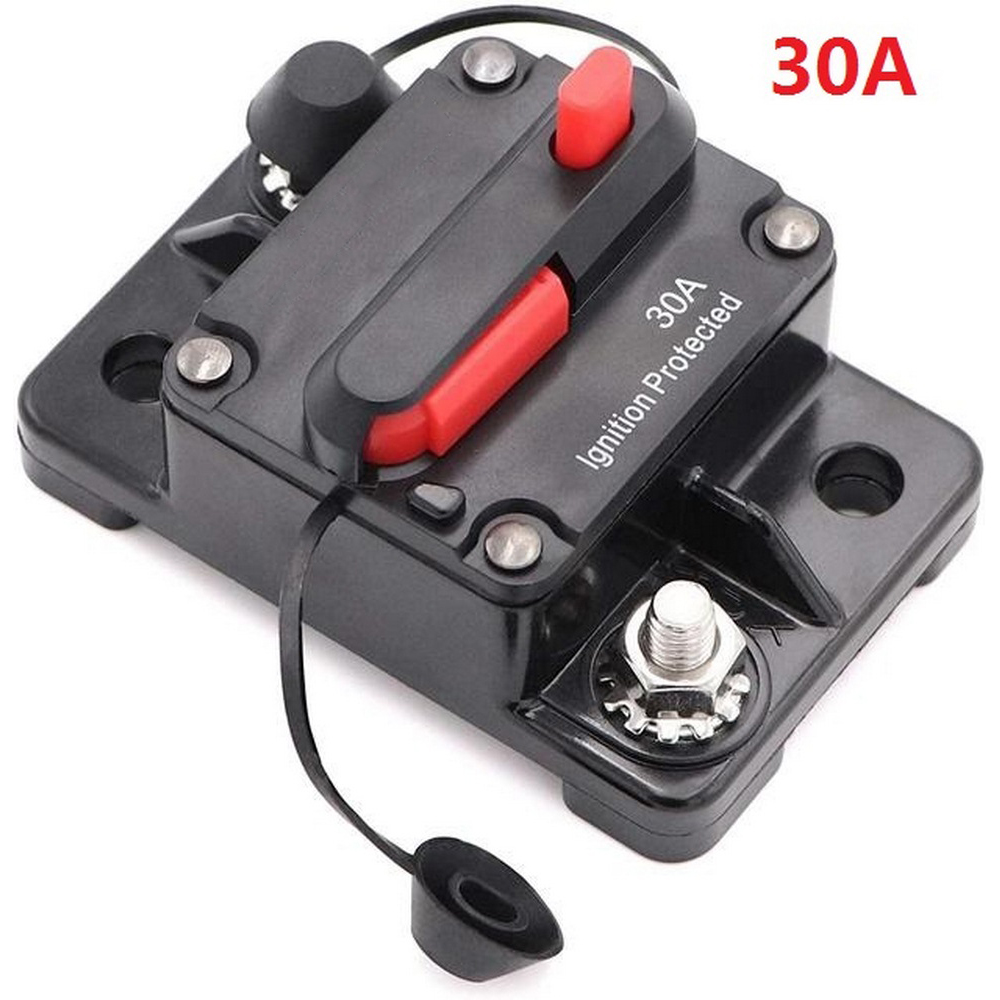 Automotive marineafbryder med manuel nulstilling overflademontering til trolling båd motor batteri termisk 12v-48v dc vandtæt: 30a