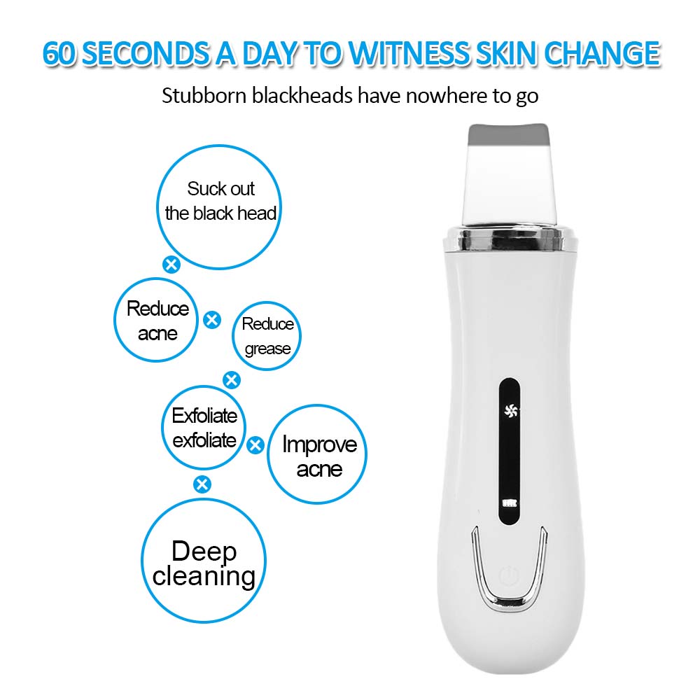 Ultrasonic Skin Scrubber and USB Nebulizer Face Steamer Humidifier Deep Face Cleaning Machine Peeling Shovel Facial Pore Cleaner