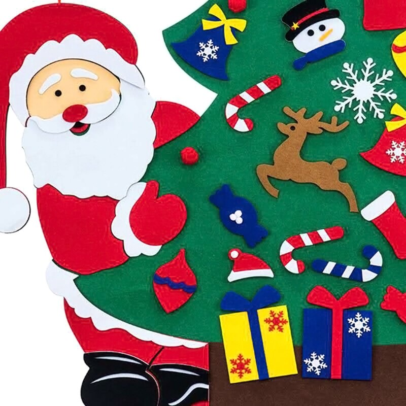 Diy vilten kerstboomversiering kerstman ornamenten kinderen jaar