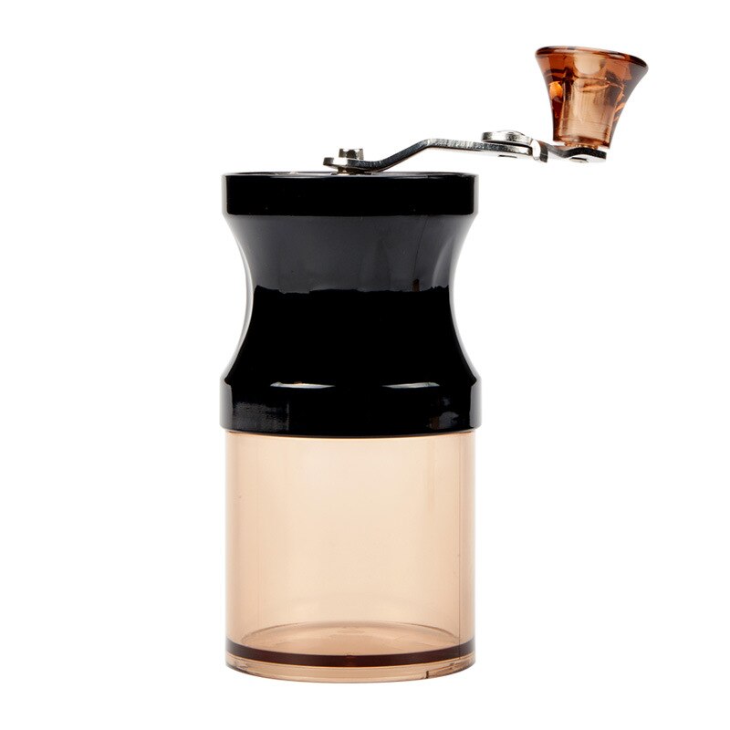 Mini Manual Coffee Grinder Acrylic Hand Adjustable Ceramic Burr Grinder Conical Coffe Bean Miller Manual Coffee Milling Machine: black