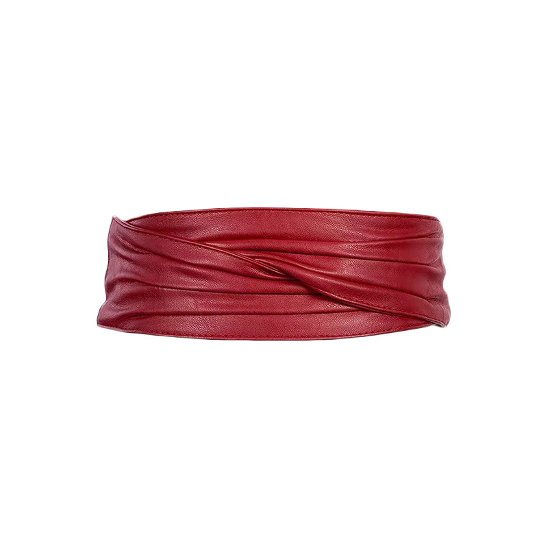 Cintos largos para mulheres, cintura, vestido decorativo com saia, corpo-shaping, cáqui, preto, estilista elegante, luxo, novo: Borgonha