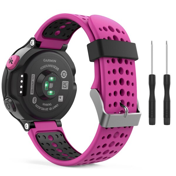 Para Garmin Forerunner 235 brazalete con correa de silicona para Garmin Forerunner 220/230/235/620/630/735XT/235 accesorio Lite: Hot pink with Black