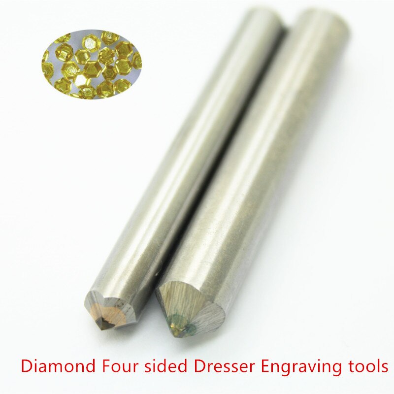 Ferramentas de gravação a diamante, fricção de letras, gravadores de quatro lados, escultura em diamante, fresa cnc, acabamento de roda de moagem, 1 peça