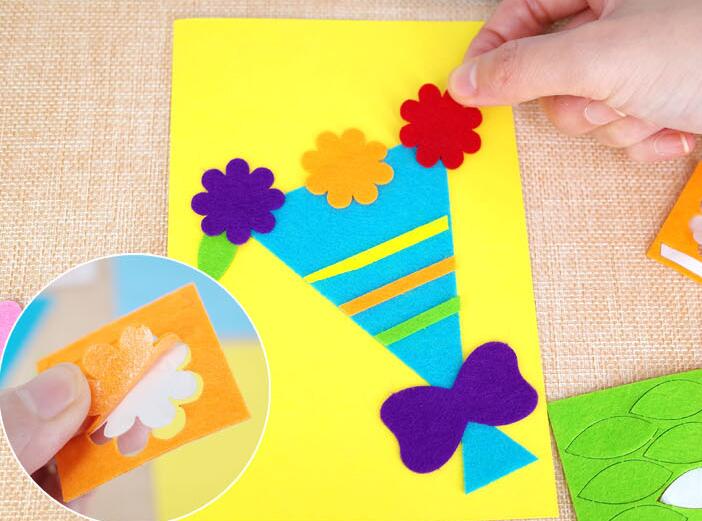 Kinderen Cartoon DIY Sticker Speelgoed Non-woven Vilt Collage Leuke DIY Wenskaart Craft Decoratie Stickers Educatief GYH