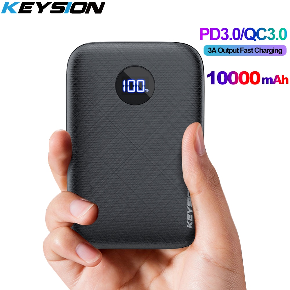 Keysion Pd/QC3.0 Mini Power Bank 10000 Mah Draagbare Opladen Powerbank Usb Poverbank Externe Batterij Oplader Voor Xiaomi Iphone