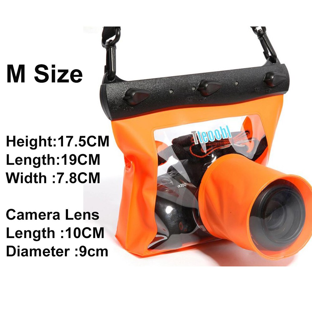 20M Unterwasser Tauchen Tasche Slr Kamera Gehäbenutzen fallen Beutel Trocken Tasche Kamera Wasserdicht trocken Tasche für Kanon Nikon Dslr slr: Orange M